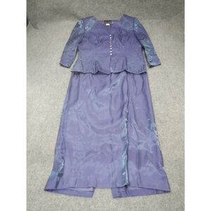 Vtg Alex Evenings Purple Iridescent 2 Piece Formal Skirt Suit Dress‎ Set Size 14